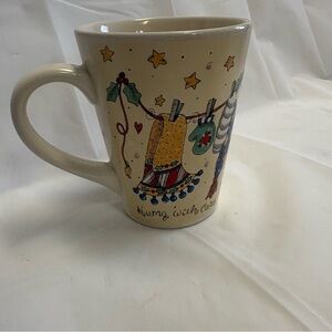Vintage WARM HEARTS by PAPEL Giftware Cream Mug with Holiday Design